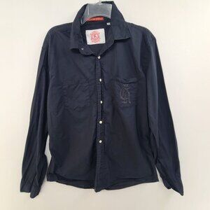 Christian Audigier Men's Long Sleeve Button Up  Black Size L